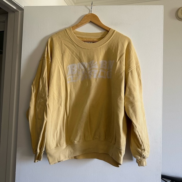 Billabong Yellow/White Twisties Kendall Graphic Cotton Blend Crewneck Sweatshirt - Picture 6 of 11